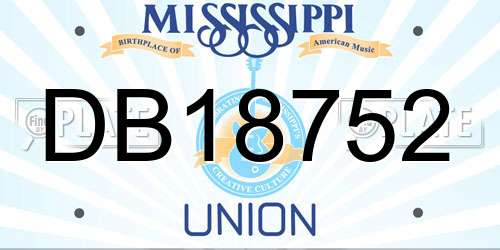 DB18752 Mississippi License Plate