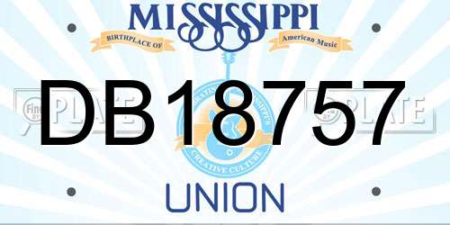 DB18757 Mississippi License Plate