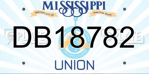 DB18782 Mississippi License Plate