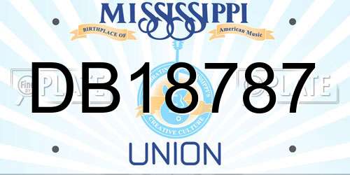 DB18787 Mississippi License Plate