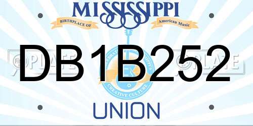 DB1B252 Mississippi License Plate
