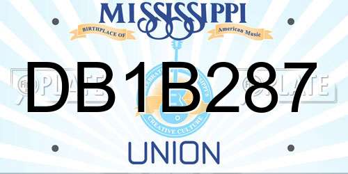 DB1B287 Mississippi License Plate