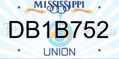 DB1B752 Mississippi License Plate