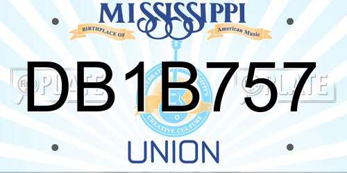 DB1B757 Mississippi License Plate
