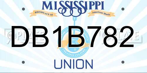 DB1B782 Mississippi License Plate