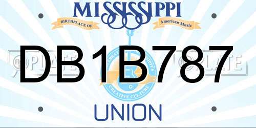 DB1B787 Mississippi License Plate