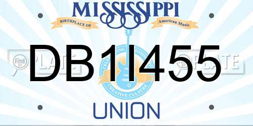 DB1I455 Mississippi License Plate