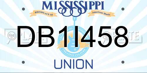 DB1I458 Mississippi License Plate