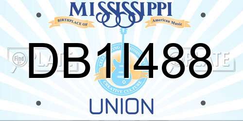DB1I488 Mississippi License Plate