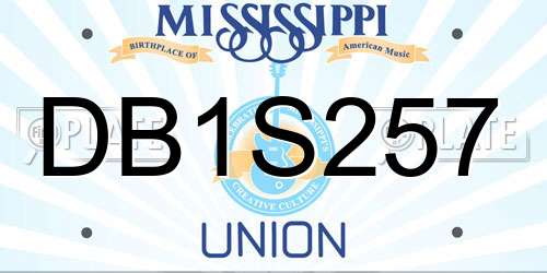 DB1S257 Mississippi License Plate