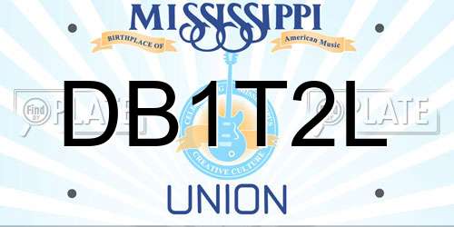 DB1T2L Mississippi License Plate