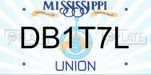 DB1T7L Mississippi License Plate