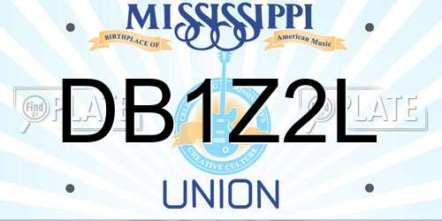 DB1Z2L Mississippi License Plate