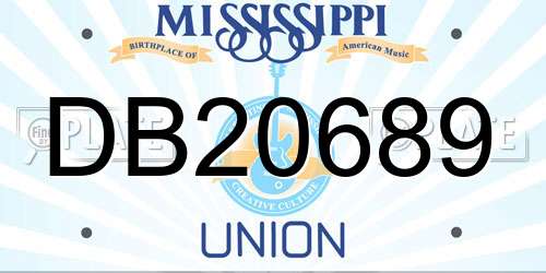 DB20689 Mississippi License Plate