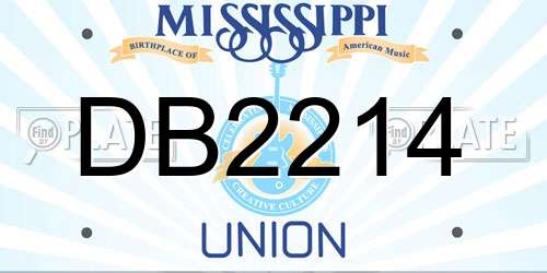DB2214 Mississippi License Plate