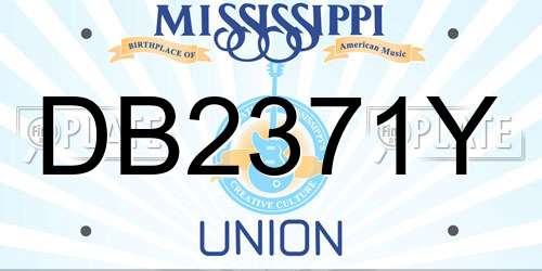 DB2371Y Mississippi License Plate