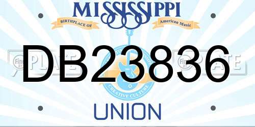 DB23836 Mississippi License Plate