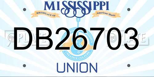 DB26703 Mississippi License Plate