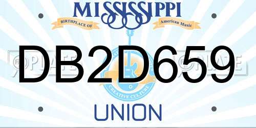 DB2D659 Mississippi License Plate