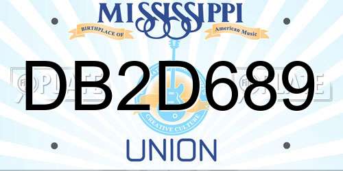 DB2D689 Mississippi License Plate