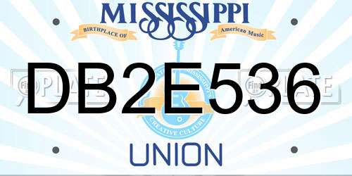 DB2E536 Mississippi License Plate