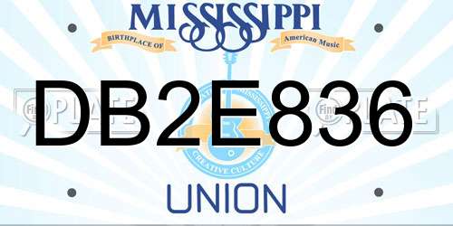 DB2E836 Mississippi License Plate