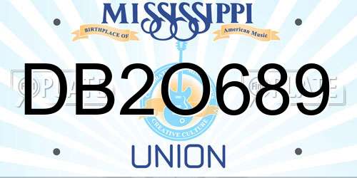 DB2O689 Mississippi License Plate
