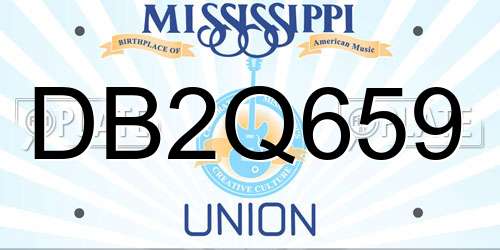 DB2Q659 Mississippi License Plate
