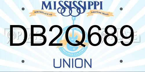 DB2Q689 Mississippi License Plate