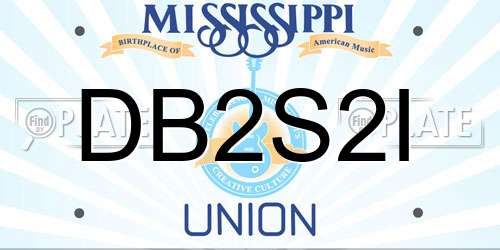 DB2S2I Mississippi License Plate
