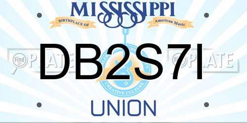 DB2S7I Mississippi License Plate