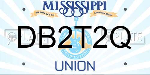 DB2T2Q Mississippi License Plate