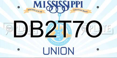 DB2T7O Mississippi License Plate
