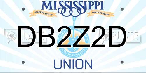 DB2Z2D Mississippi License Plate