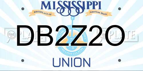 DB2Z2O Mississippi License Plate