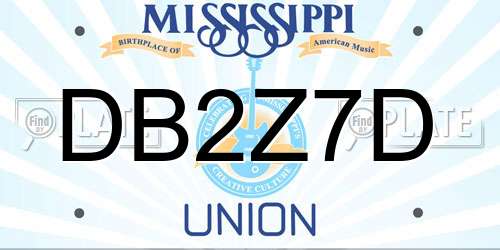 DB2Z7D Mississippi License Plate