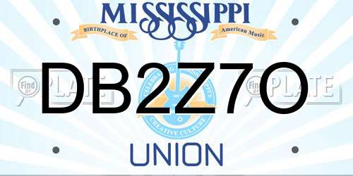 DB2Z7O Mississippi License Plate