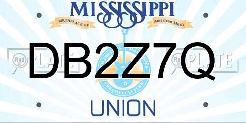 DB2Z7Q Mississippi License Plate