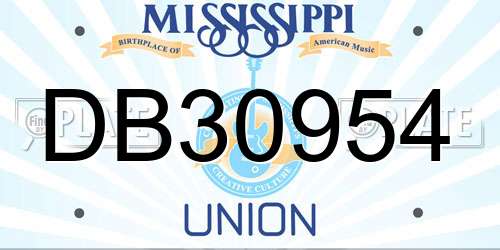 DB30954 Mississippi License Plate