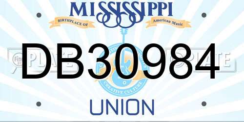 DB30984 Mississippi License Plate