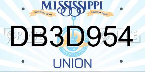 DB3D954 Mississippi License Plate