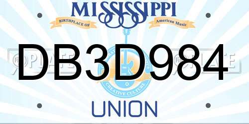 DB3D984 Mississippi License Plate