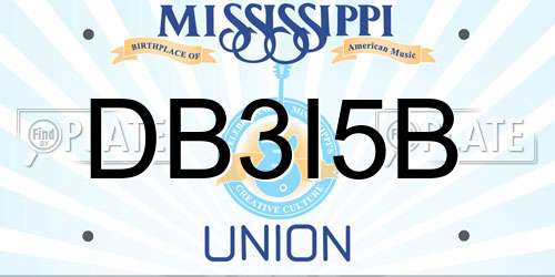 DB3I5B Mississippi License Plate