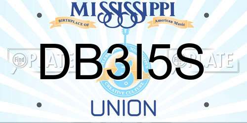 DB3I5S Mississippi License Plate