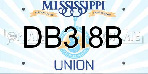 DB3I8B Mississippi License Plate