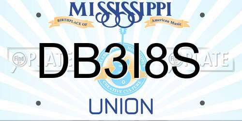 DB3I8S Mississippi License Plate