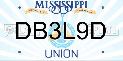 DB3L9D Mississippi License Plate
