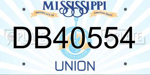 DB40554 Mississippi License Plate