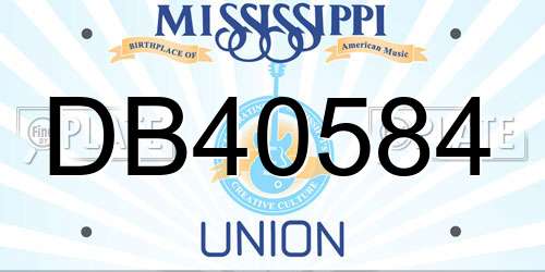 DB40584 Mississippi License Plate