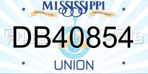 DB40854 Mississippi License Plate